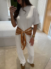 Load image into Gallery viewer, Tee & Trouser Set - White & Deer Print POST DATE 13.8.26