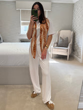 Load image into Gallery viewer, Tee & Trouser Set - White & Deer Print POST DATE 13.8.26