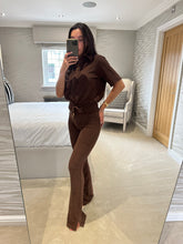Load image into Gallery viewer, The Reine - Trouser Set Carafe Brown POST DATE IN STOCK