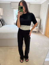 Load image into Gallery viewer, Tee & Trouser Set - Black & Dalmatian Print POST DATE 13.8.26