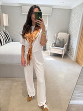 Load image into Gallery viewer, Tee &amp; Trouser Set - White &amp; Deer Print POST DATE 13.8.26
