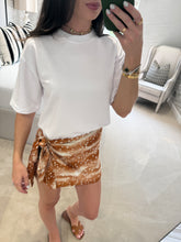 Load image into Gallery viewer, TEE &amp; TIE DRESS - White &amp; Deer Print POST DATE 13.8.26

