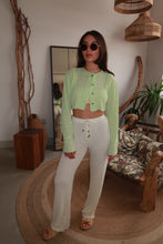 Load image into Gallery viewer, Shadow Lime ~ Sundrift Cropped Cardigan
