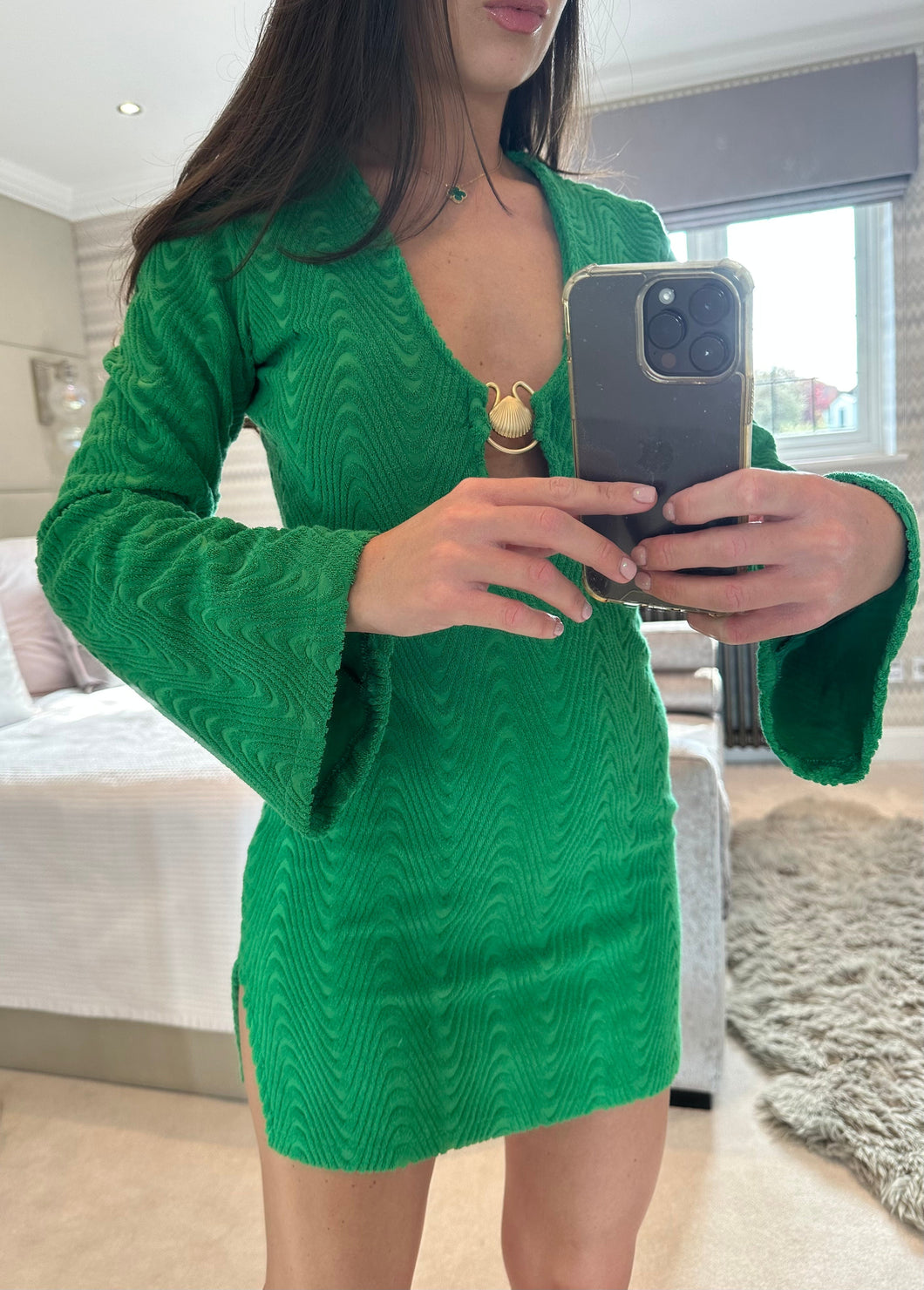 Pearl Mini Dress - Green PRE ORDER