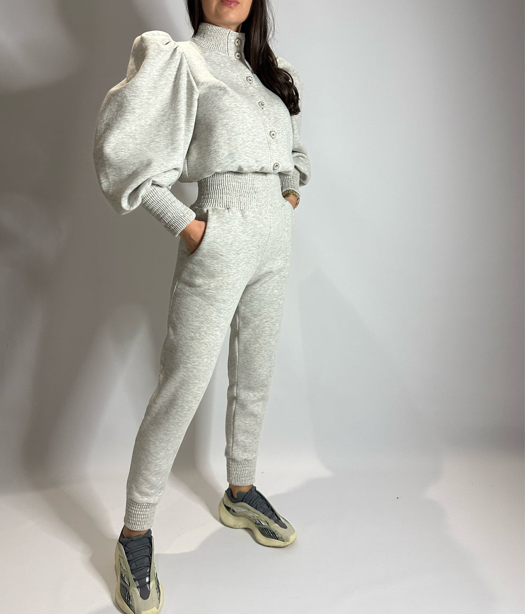 Coco Track Jumpsuit - Marl Grey